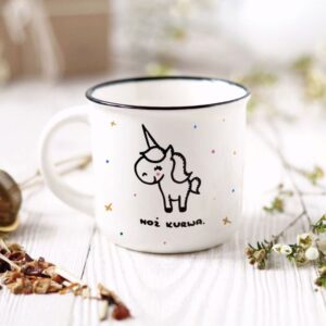 Kubek z Niegrzecznym Jednorożcem Noż Kur*a