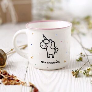Kubek z Niegrzecznym Jednorożcem Zajebiście - różowy