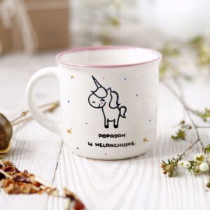 Kubek z Niegrzecznym Jednorożcem Melanchujnia - różowy