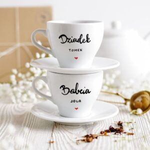 Zestaw Filiżanek z imionami Babci i Dziadka